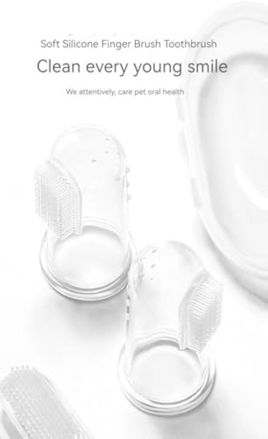 Pet Finger Toothbrush For Dogs Cats Extra Soft Silicone Bristles Professional Dog Toothbrush Cat Toothbrush Easy Teeth Cleaning For Dog Dental Hygiene