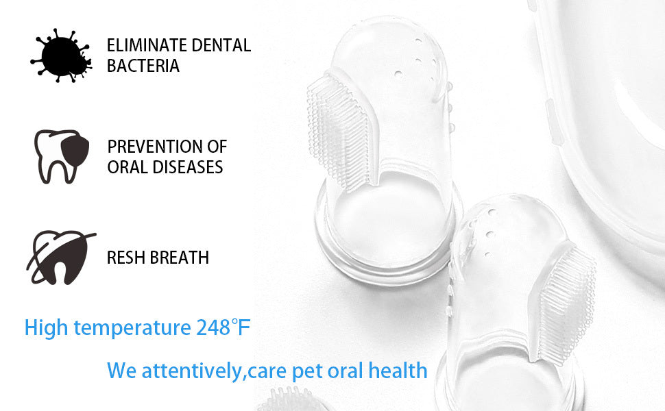 Pet Finger Toothbrush For Dogs Cats Extra Soft Silicone Bristles Professional Dog Toothbrush Cat Toothbrush Easy Teeth Cleaning For Dog Dental Hygiene