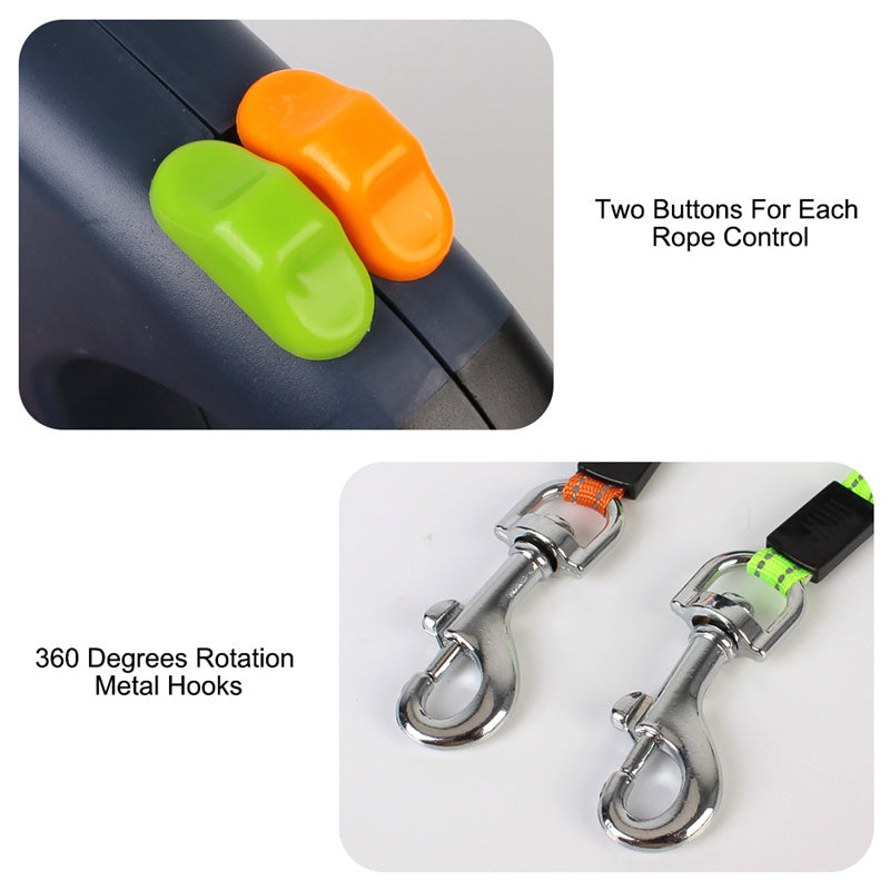 Dual dog leash 2-in-1 pet leash
