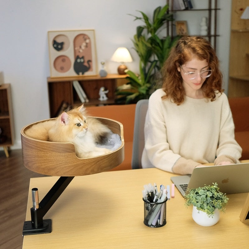Desktop Cat Nest Suspension Desk Lifting Rotating Bracket Cat Climbing Frame Cat Nest